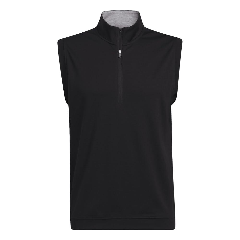 adidas Men's Elevated Quarter Zip Pullover Vest, Black